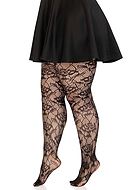 Romantische Strumpfhosen, Netz, Blumen, Plus Size